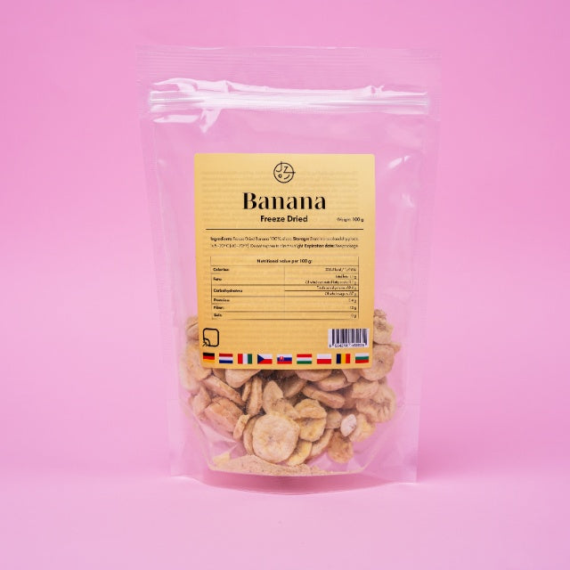 Set van 4 gevriesdroogde vruchten β aardbeien, frambozen, bananen, mango πππ₯