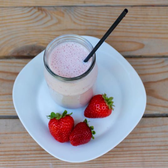 Aardbeien smoothie met proteïne
