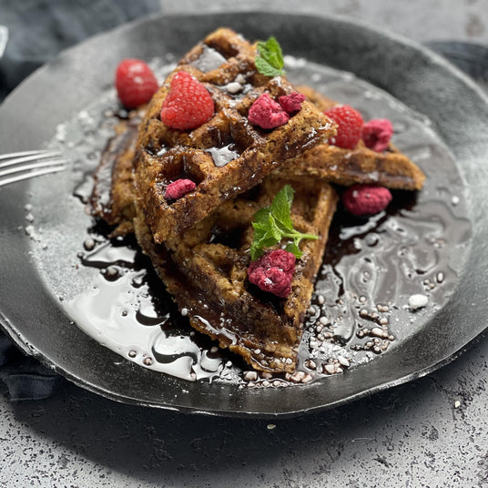 Wortel wafels met appel en kaneel
