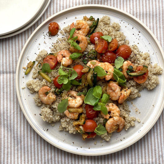 Salade met quinoa en scampi’s