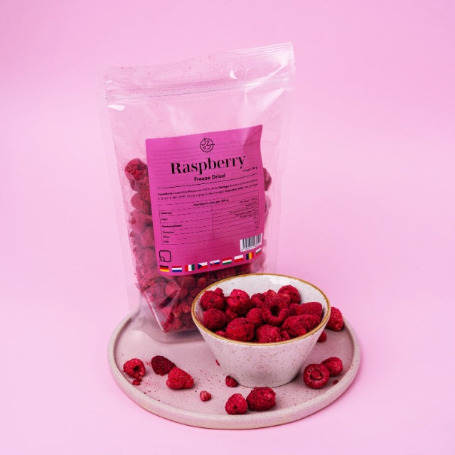 Set van 4 gevriesdroogde vruchten β aardbeien, frambozen, bananen, mango πππ₯