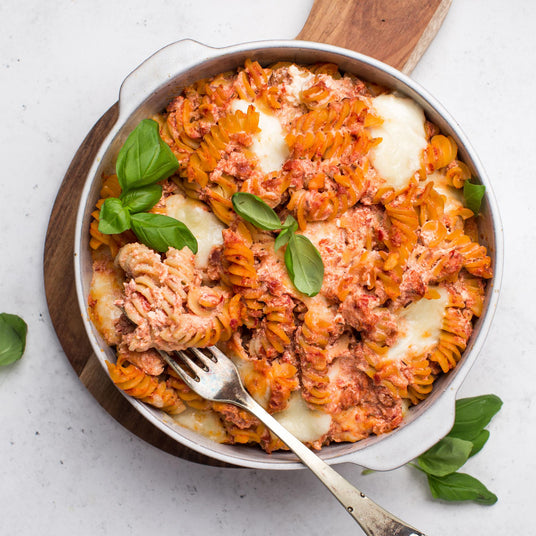 Gebakken pasta met ricotta