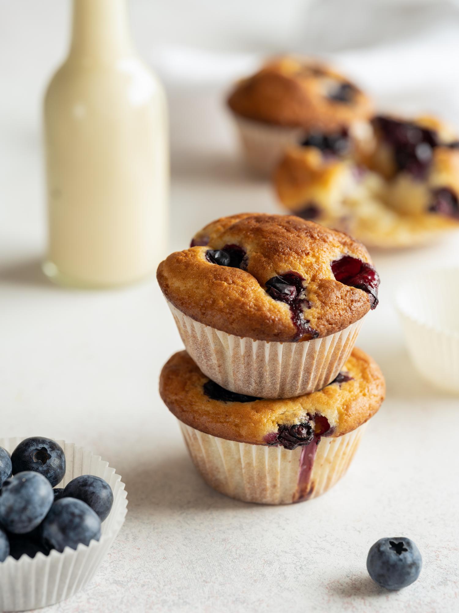 Bosbessenmuffins met yoghurt
