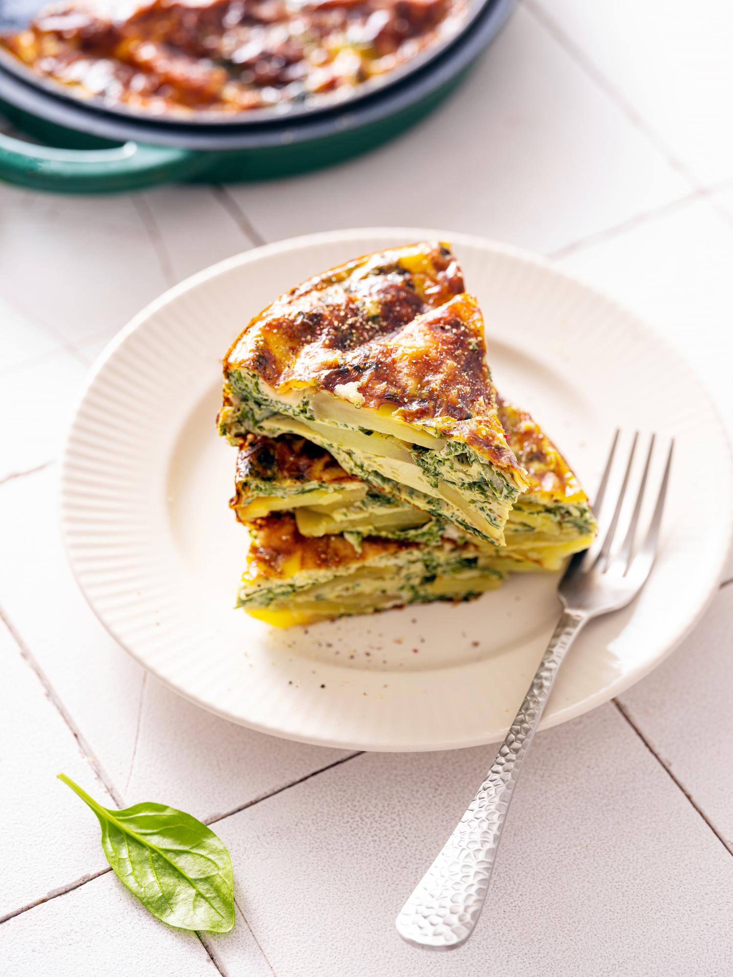 Aardappelfrittata met spinazie
