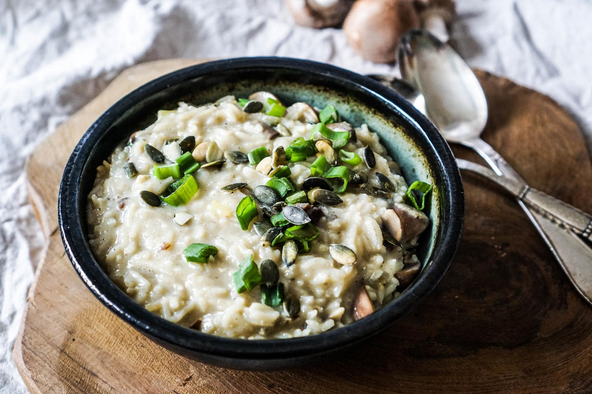 Champignonrisotto met ricotta en spinazie