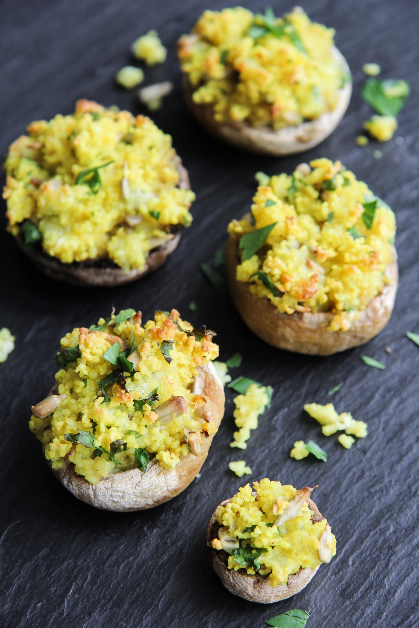 Gevulde champignons met couscous
