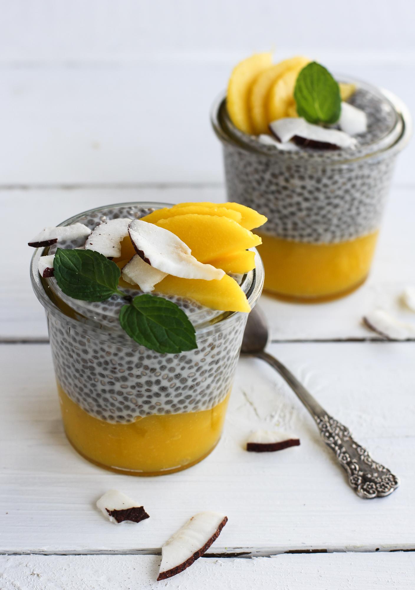 Chiapudding met mangopuree