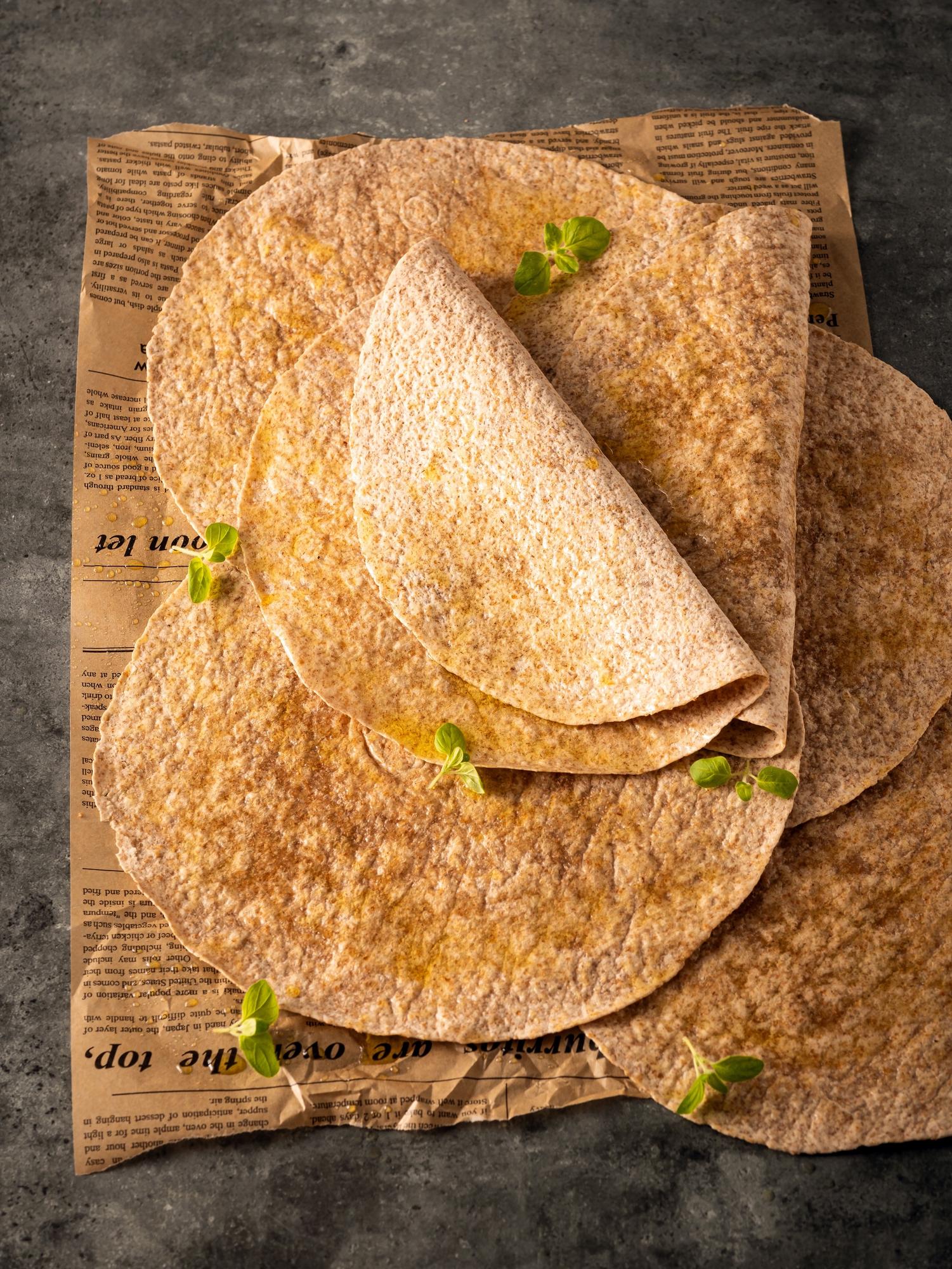 Zelfgemaakte volkoren tortilla's