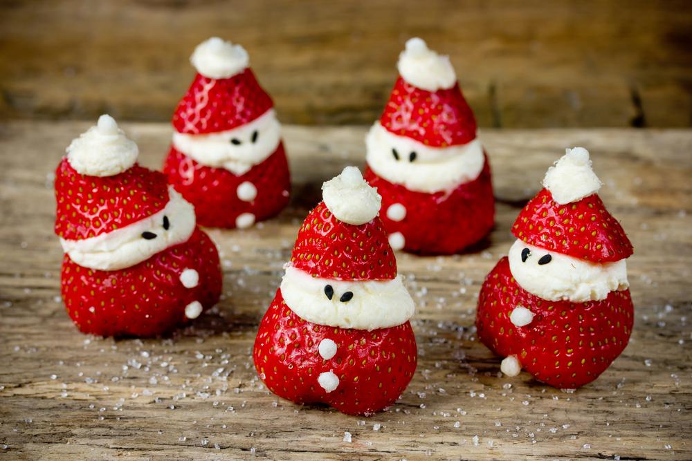 Aardbeien-kerstmannetjes
