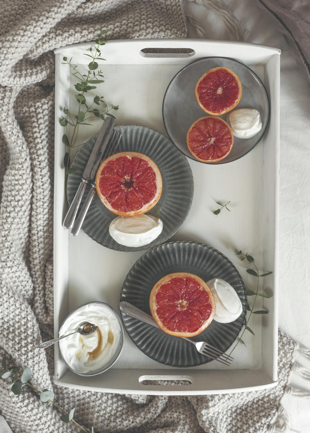 Gebakken grapefruit met ricotta