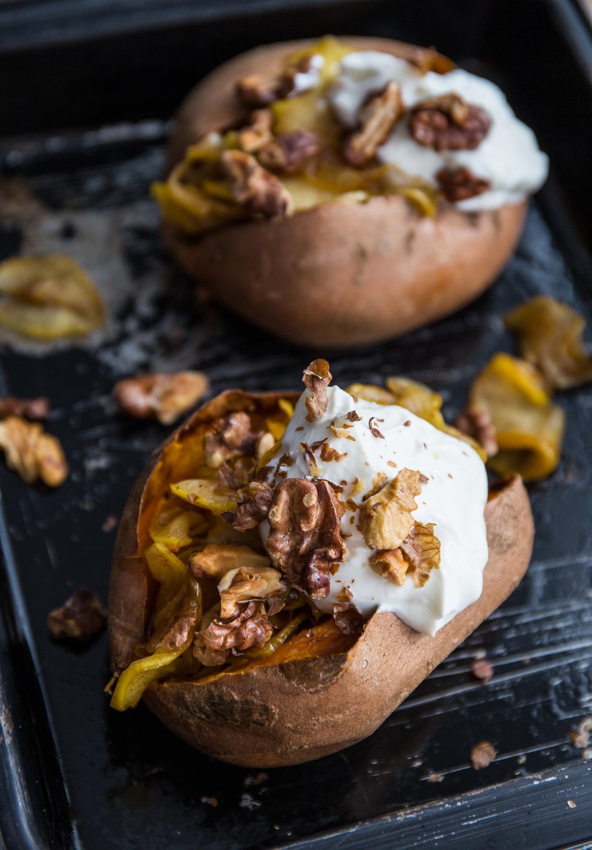 Zoet gebakken zoete aardappels