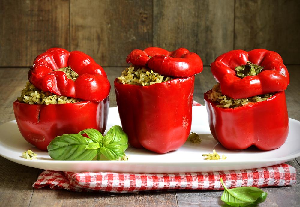 Gevulde gebakken paprika's