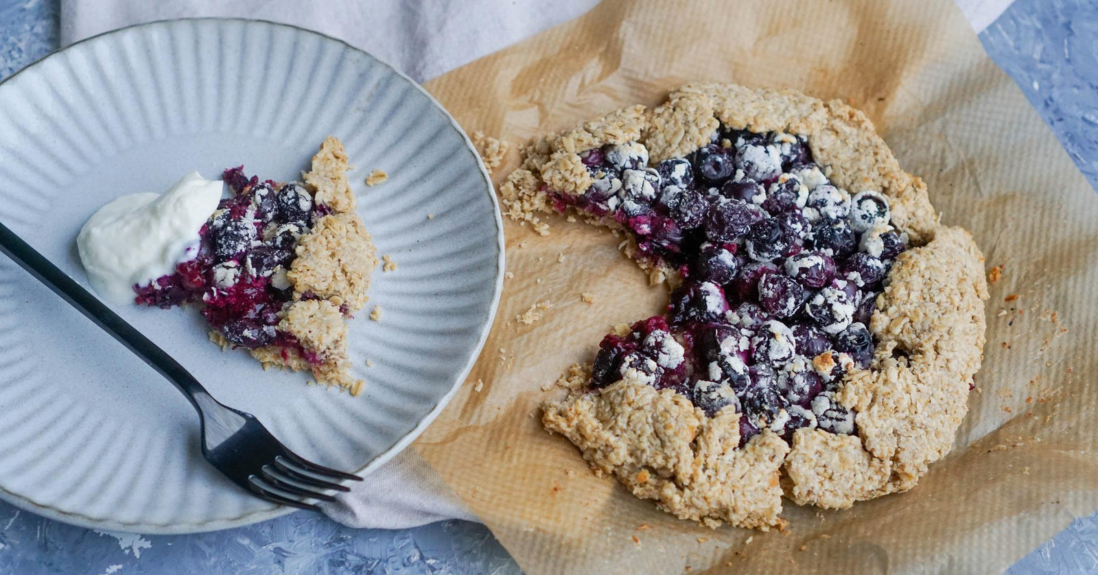 Bosbessen galette met havervlokken
