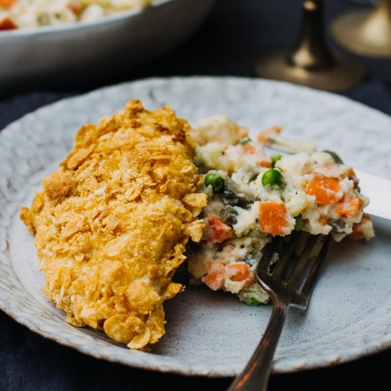 Kipschnitzel in cornflakes