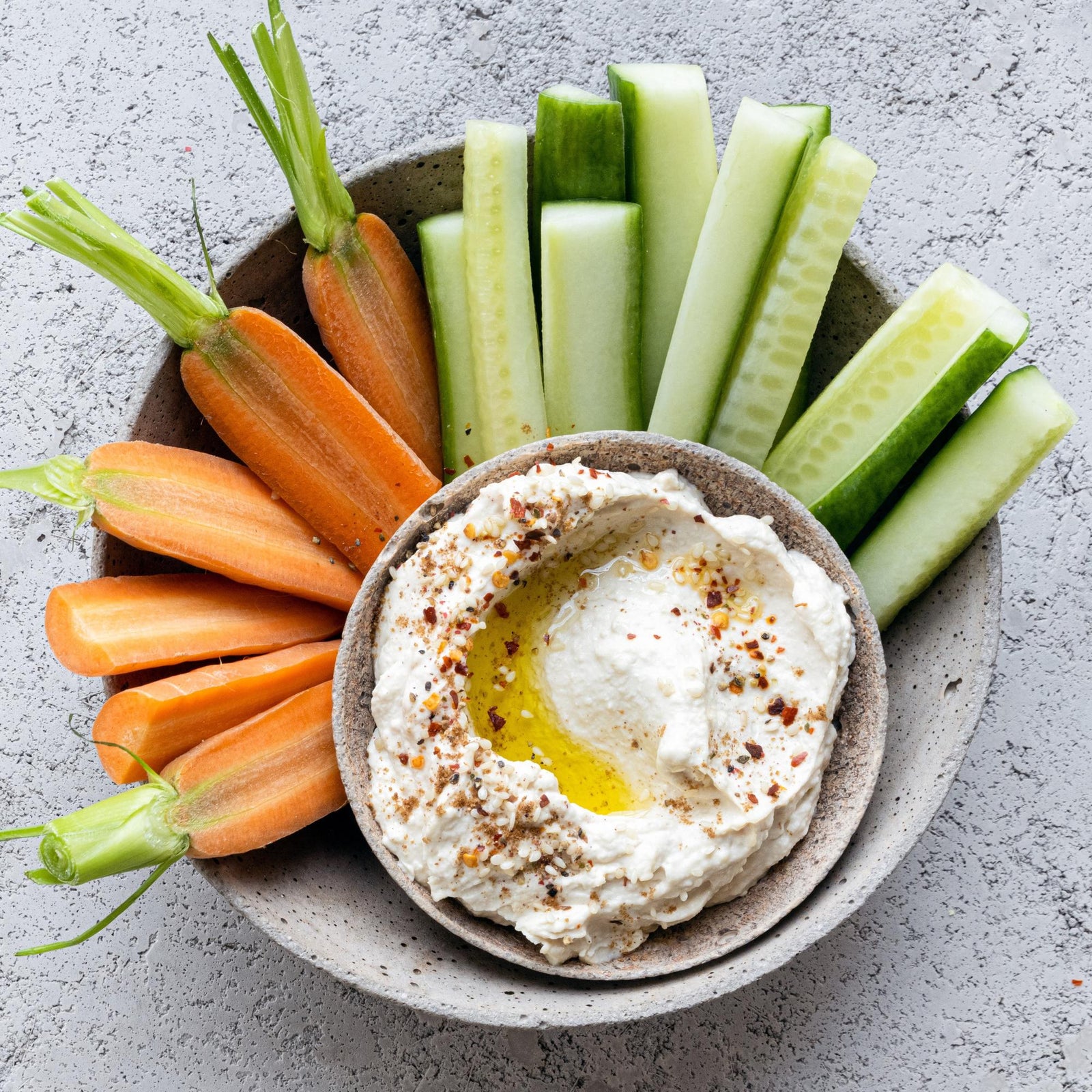 Hummus met groenten