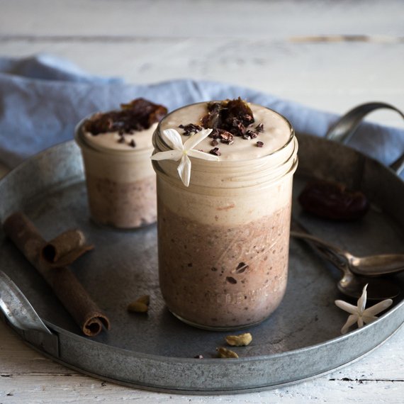 Wortel overnight oats met dadels