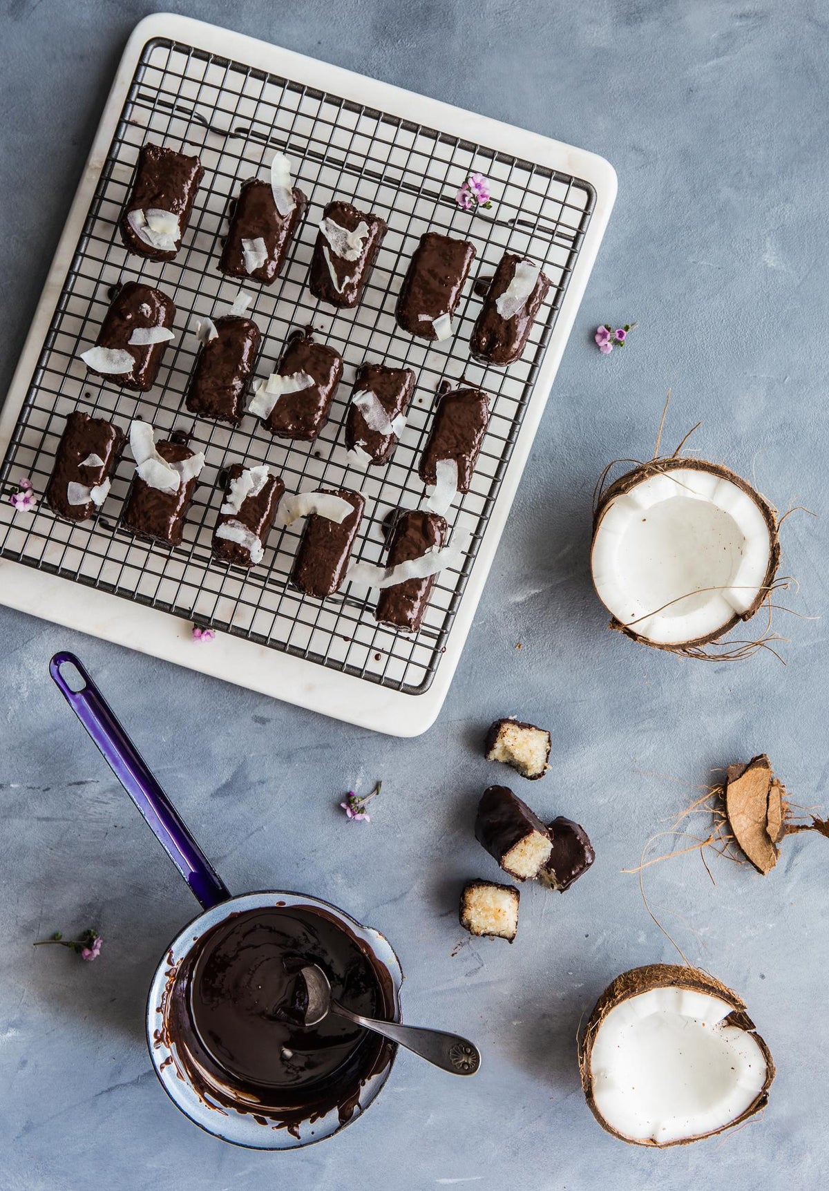 Kokosstaven in chocolade