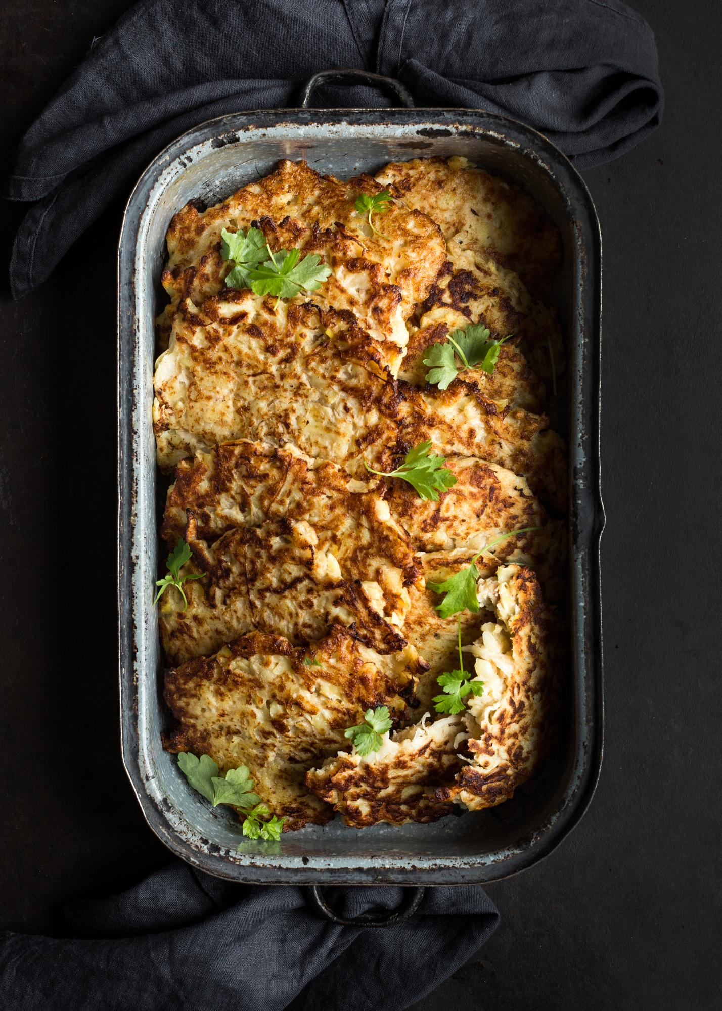 Aardappelkoeken met zuurkool