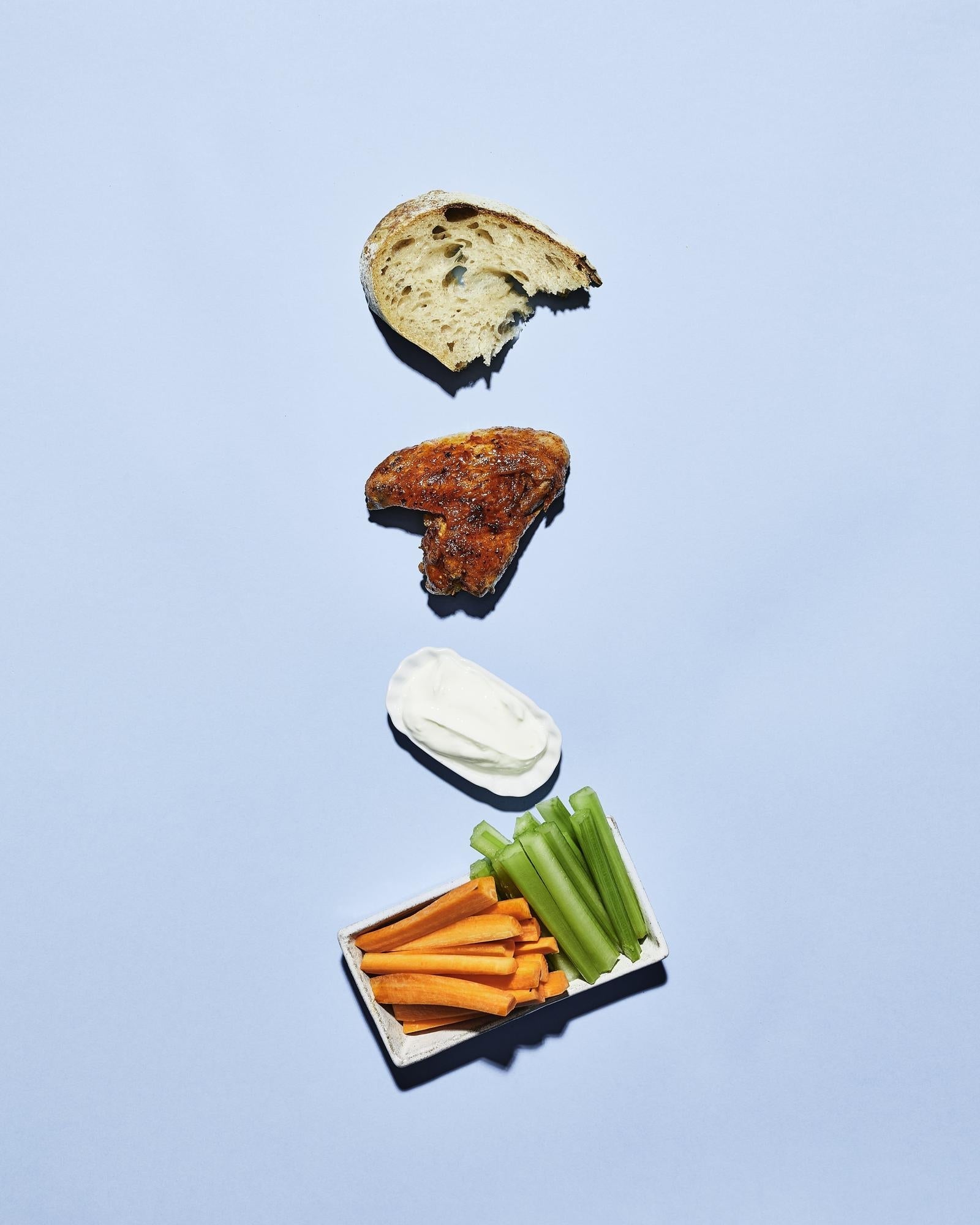 Buffalo wings met knoflookdip