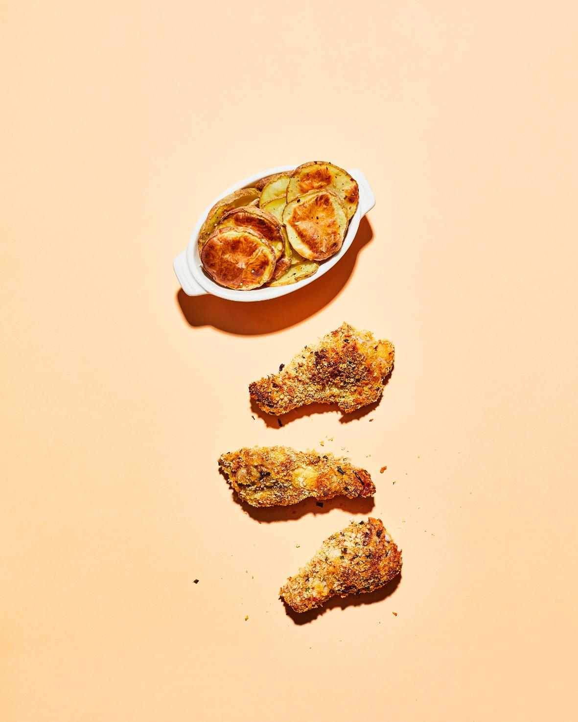 Kipschnitzel in notenkorst