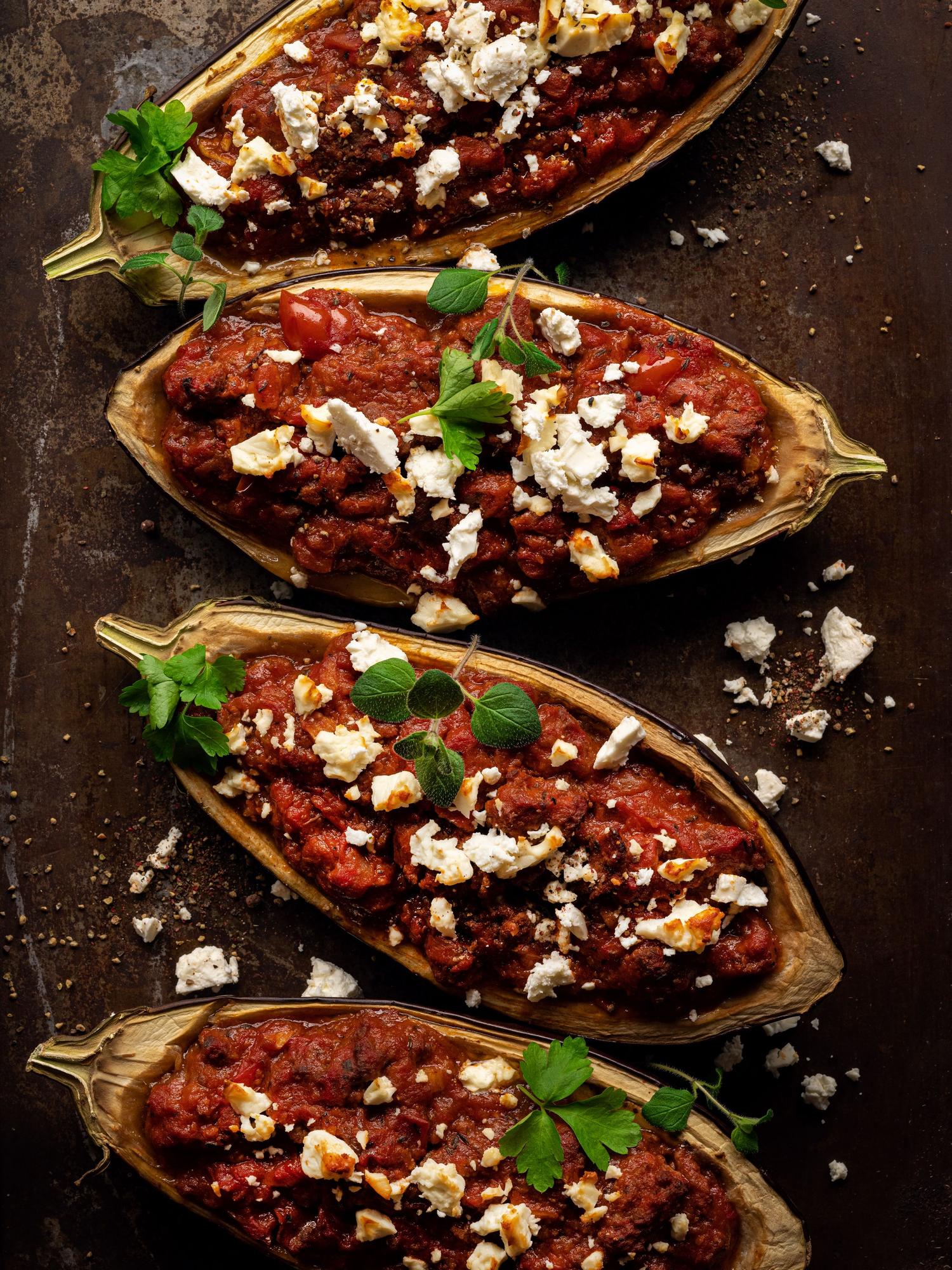 Aubergine met vleesmengsel