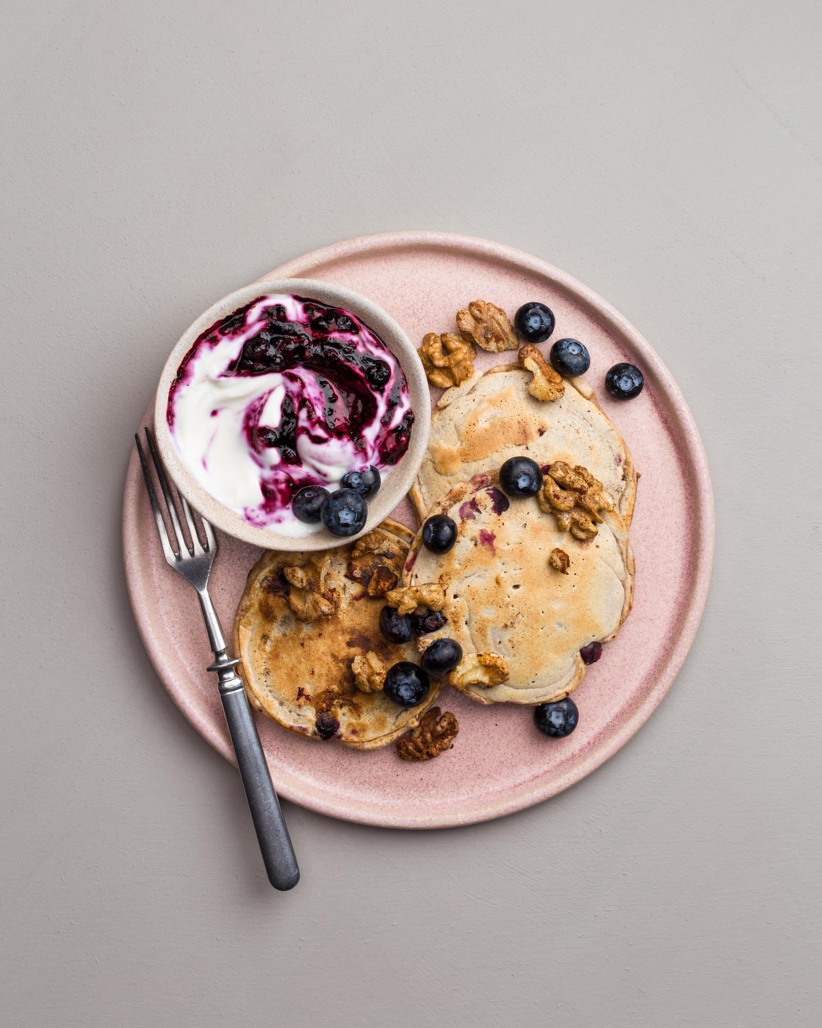 Poffertjes met bosbessen