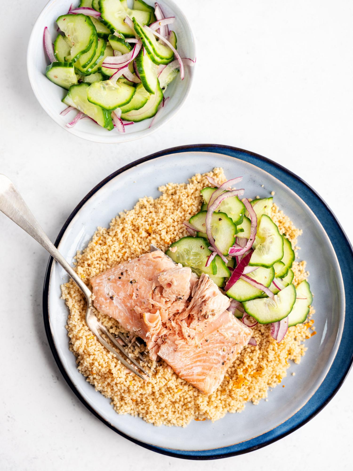 Zalm met couscousalade