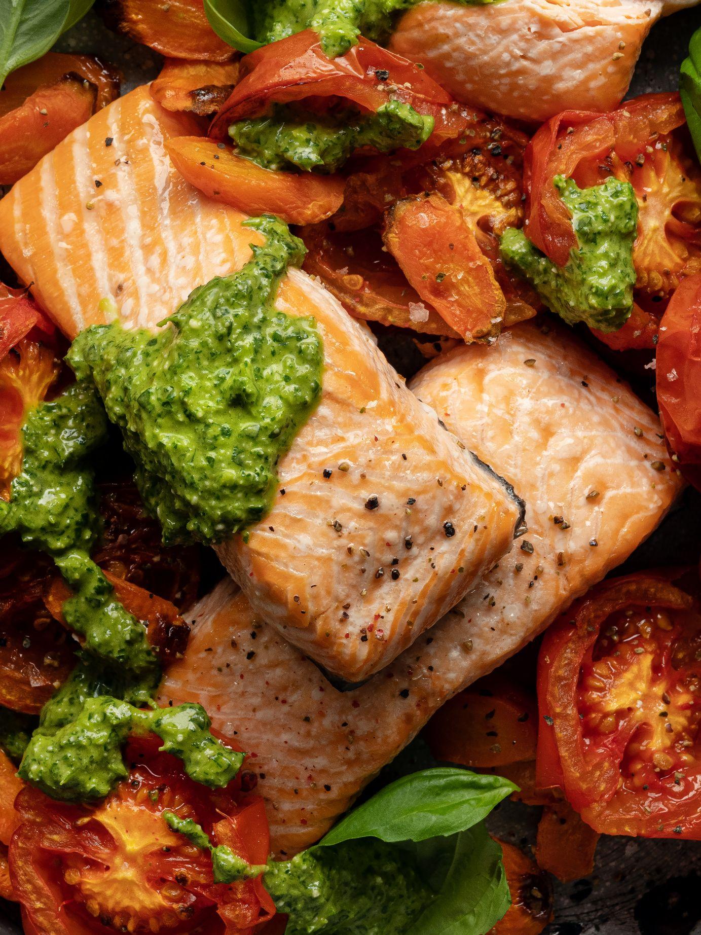 Zalm met groenten van één bakplaat
