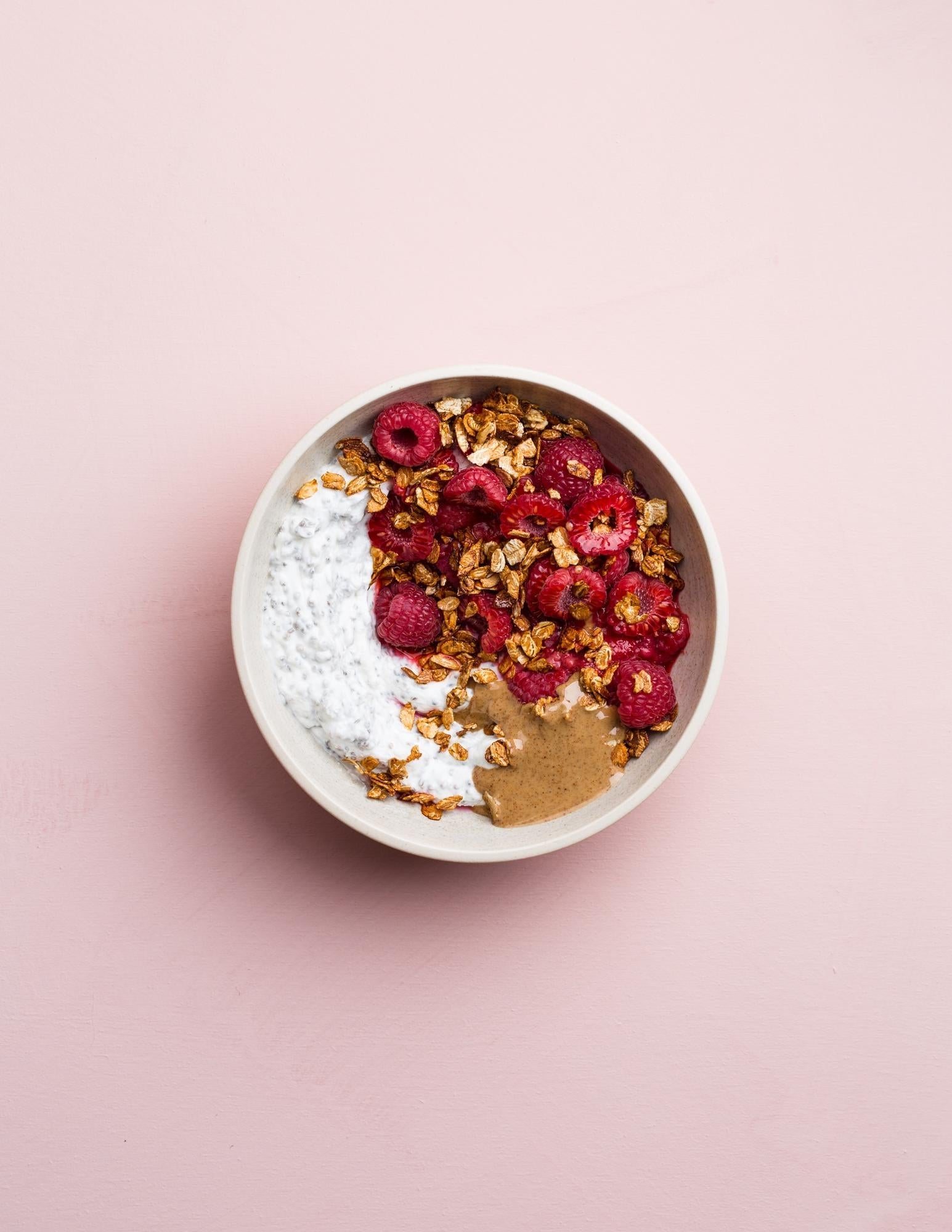 Frambozenkom met chia