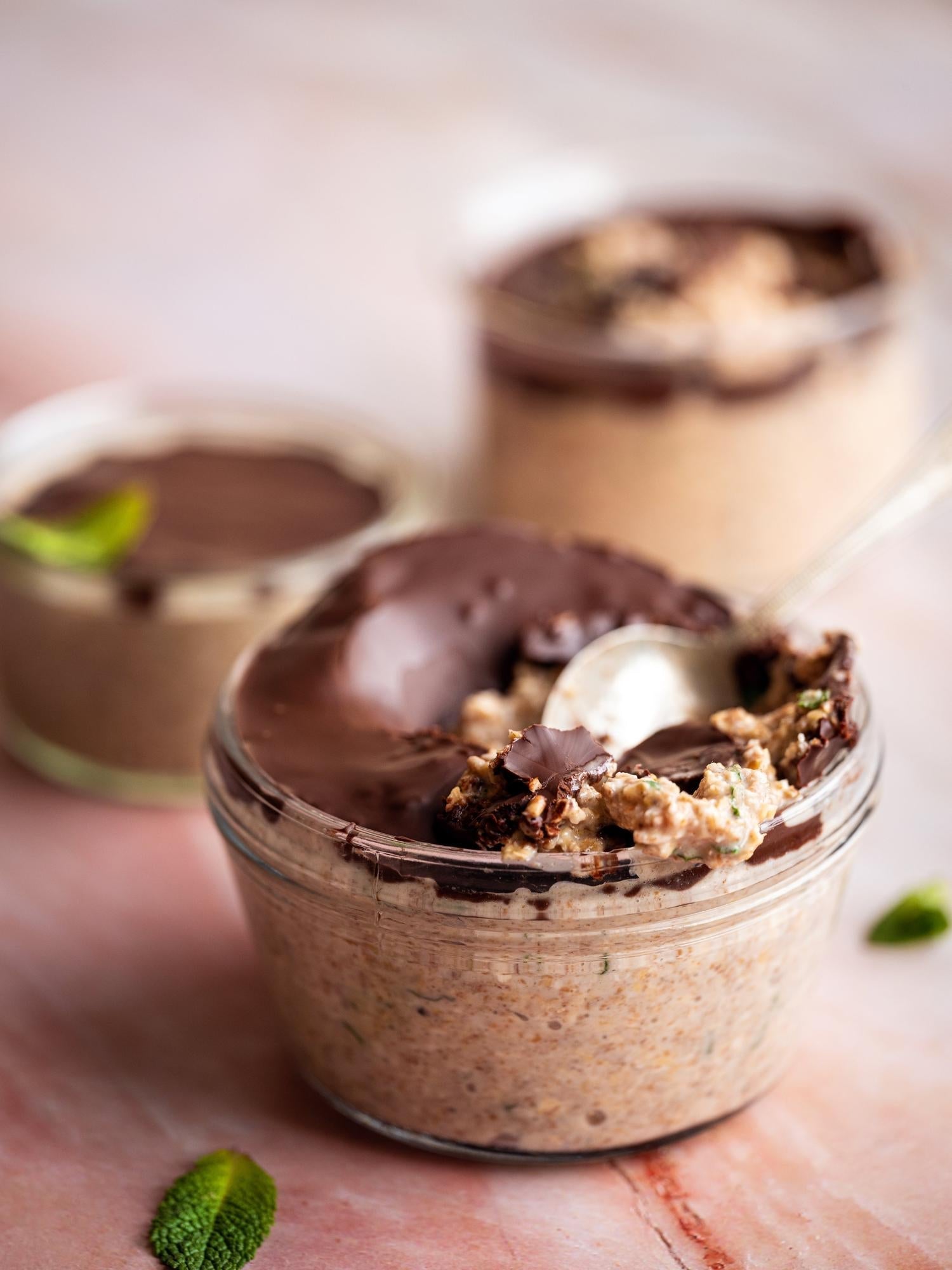 Munt-chocolade overnight oats