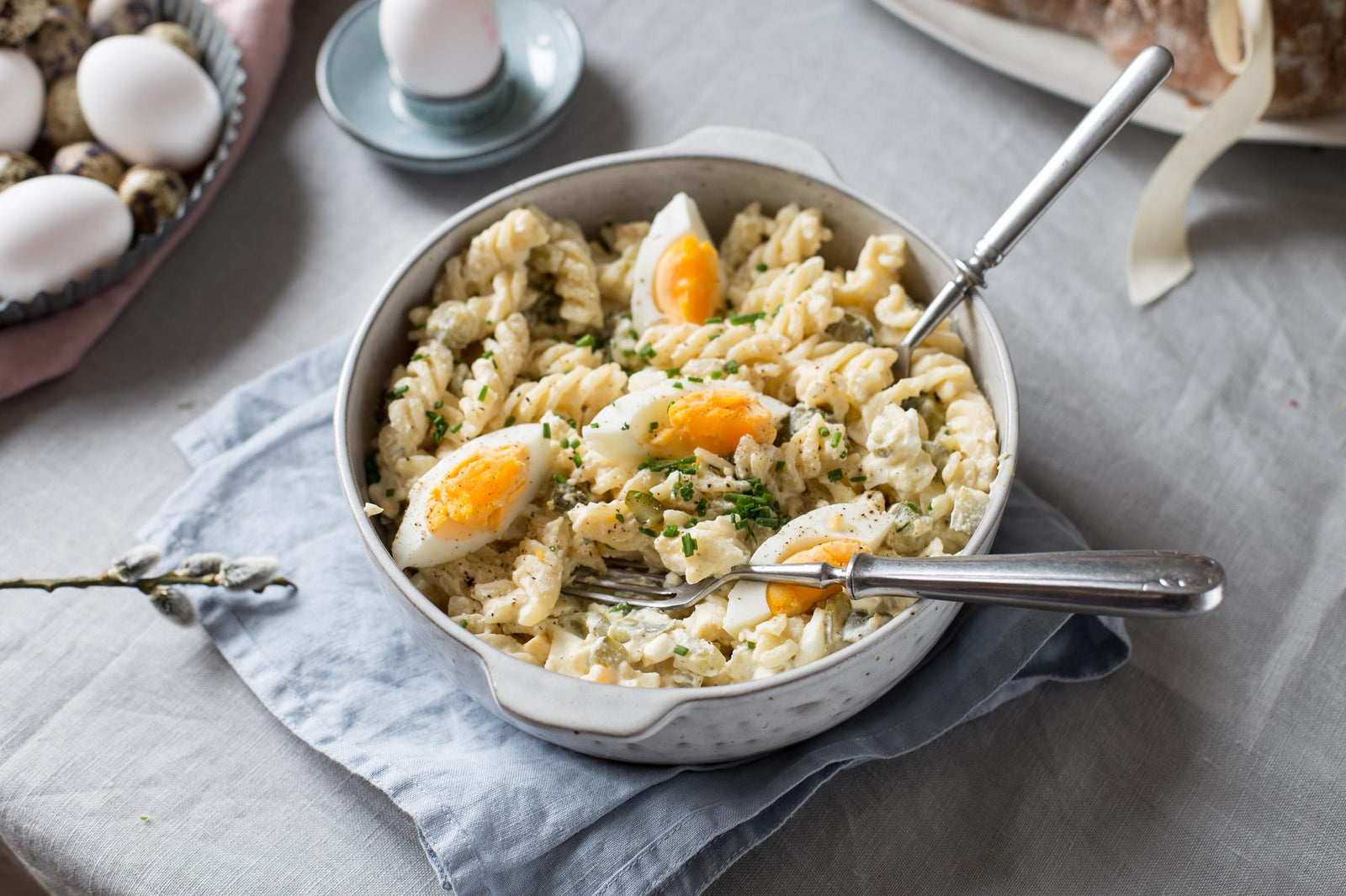 Pastasalade met eieren
