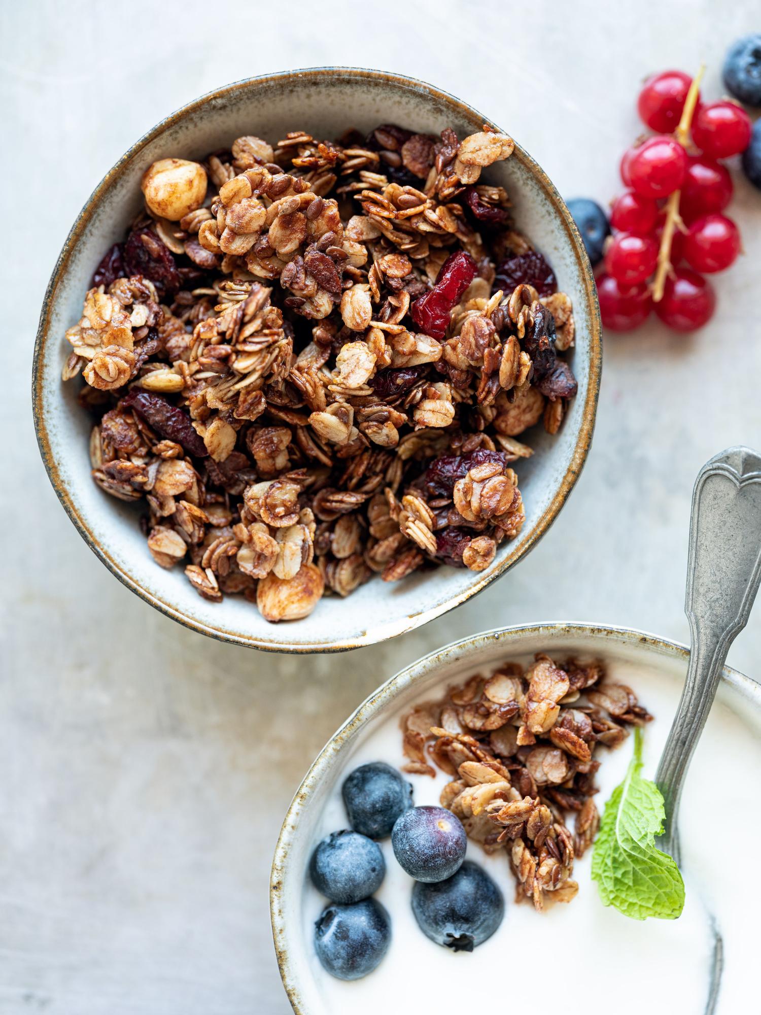 Notengranola met kaneel