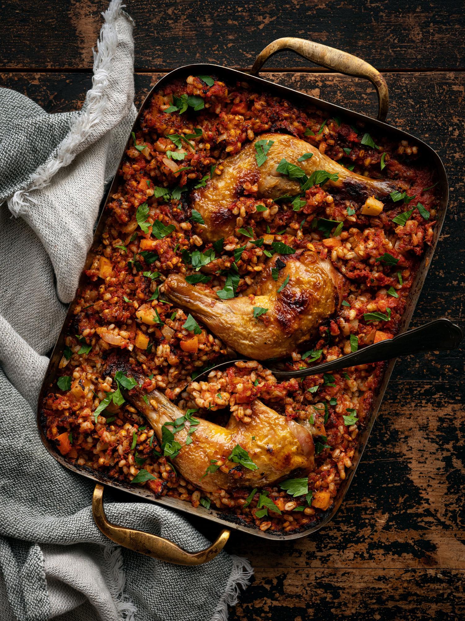 Pilaf van kippendijen