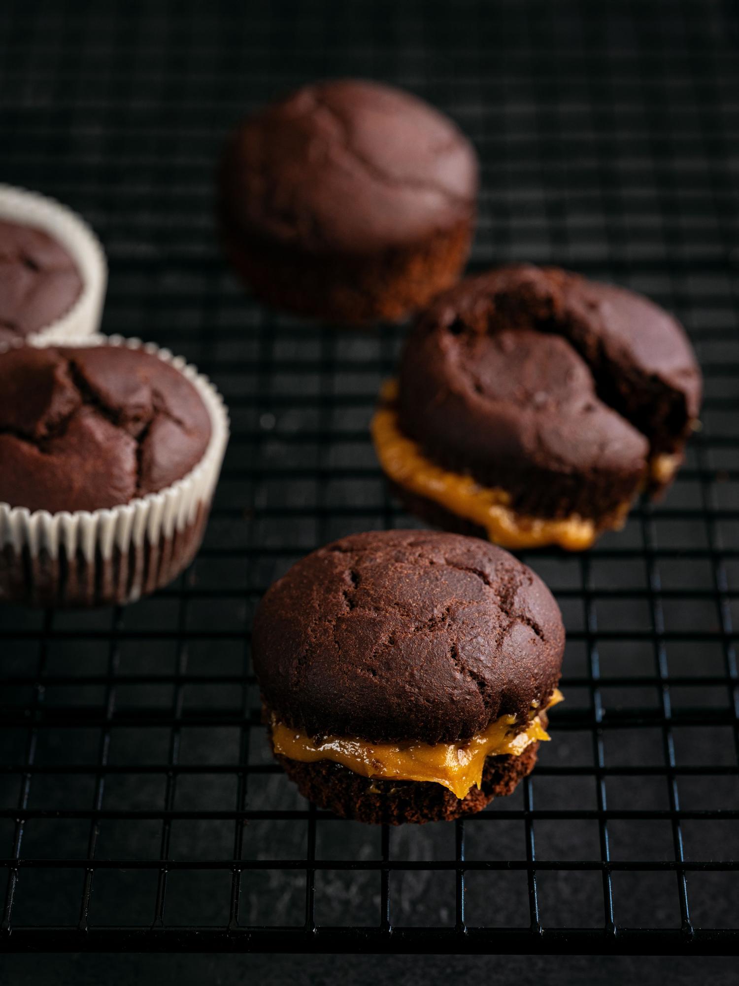 Gevulde chocolademuffins