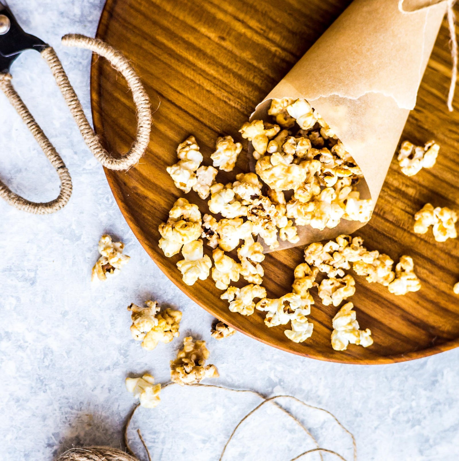 Popcorn met pindakaas