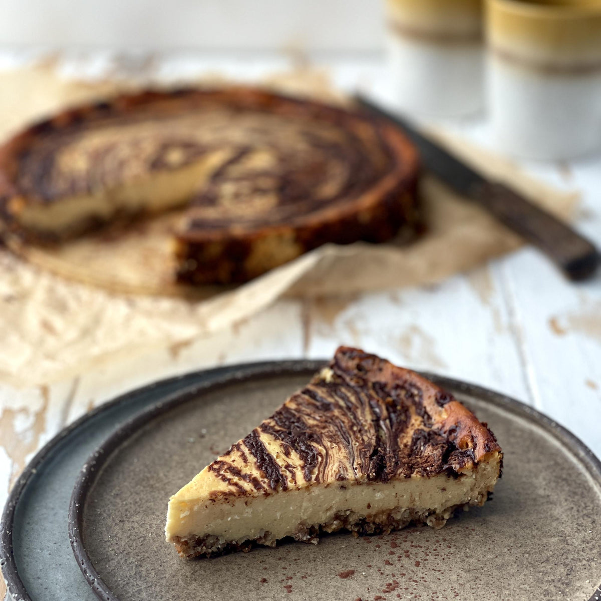 Kwarkcheesecake met chocolade