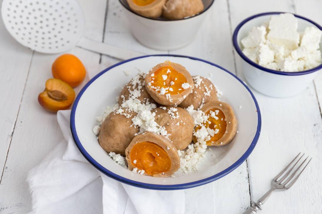 Kwarkknödels met abrikozen