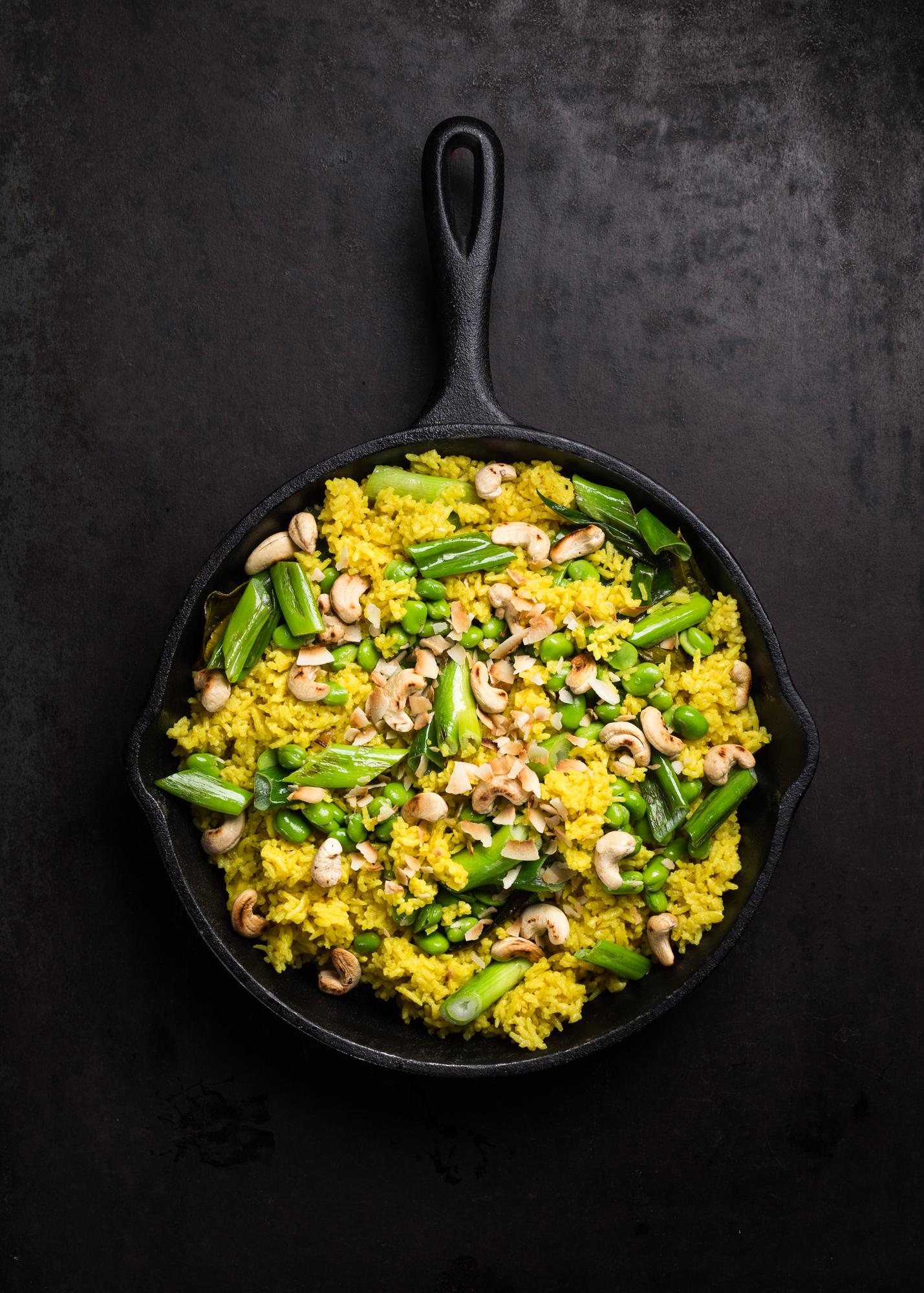 Risotto met kerrie en kokosmelk