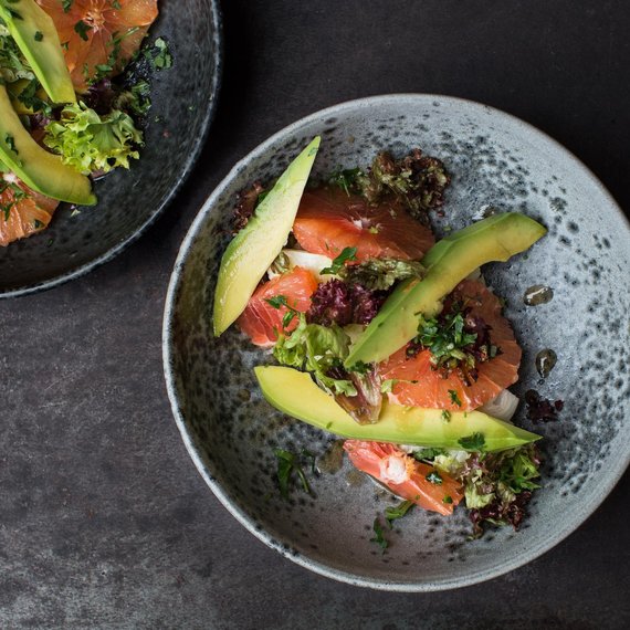 Salade met avocado en grapefruit