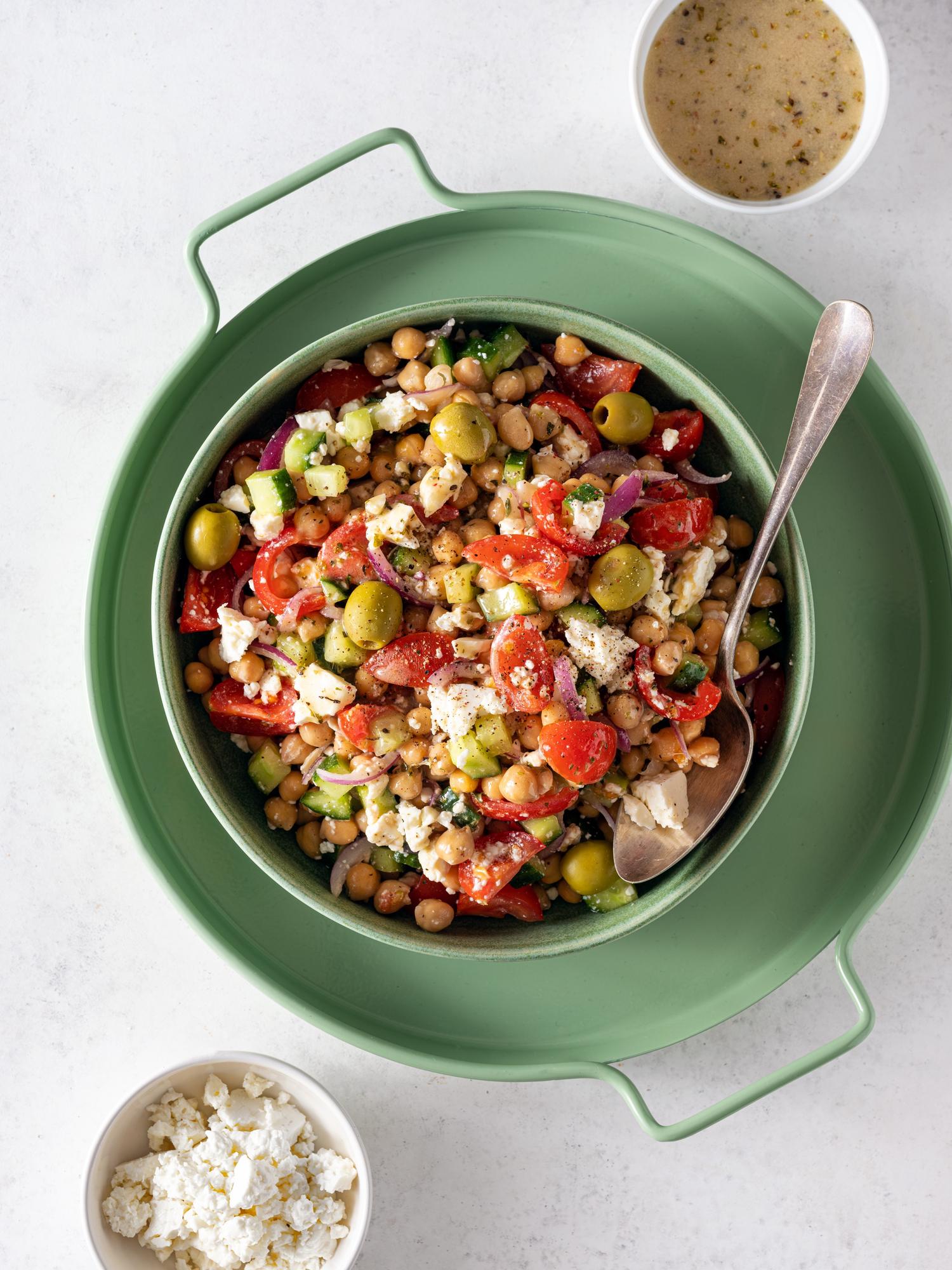 Salade met kikkererwten