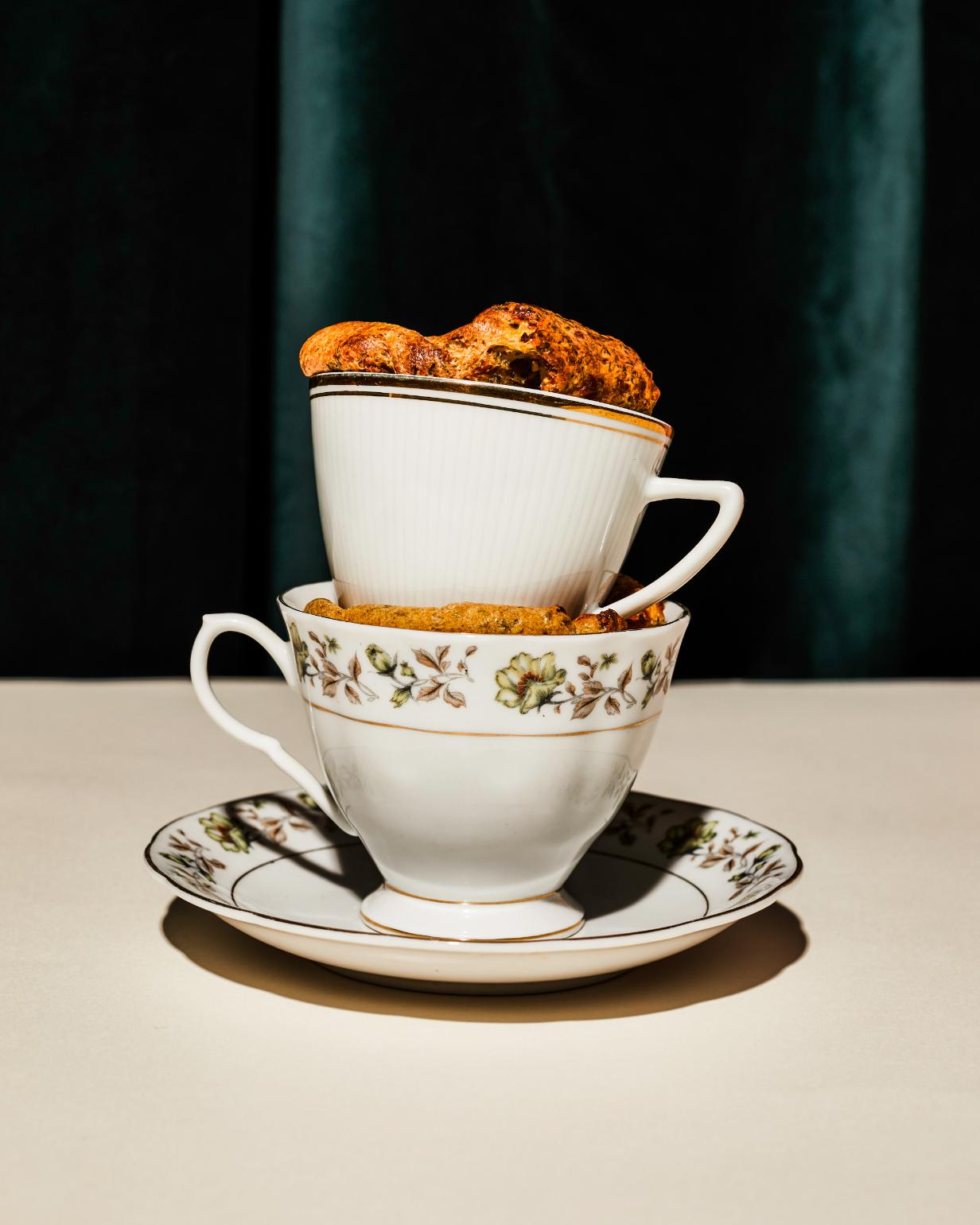 Soufflé met geitenkaas en tijm