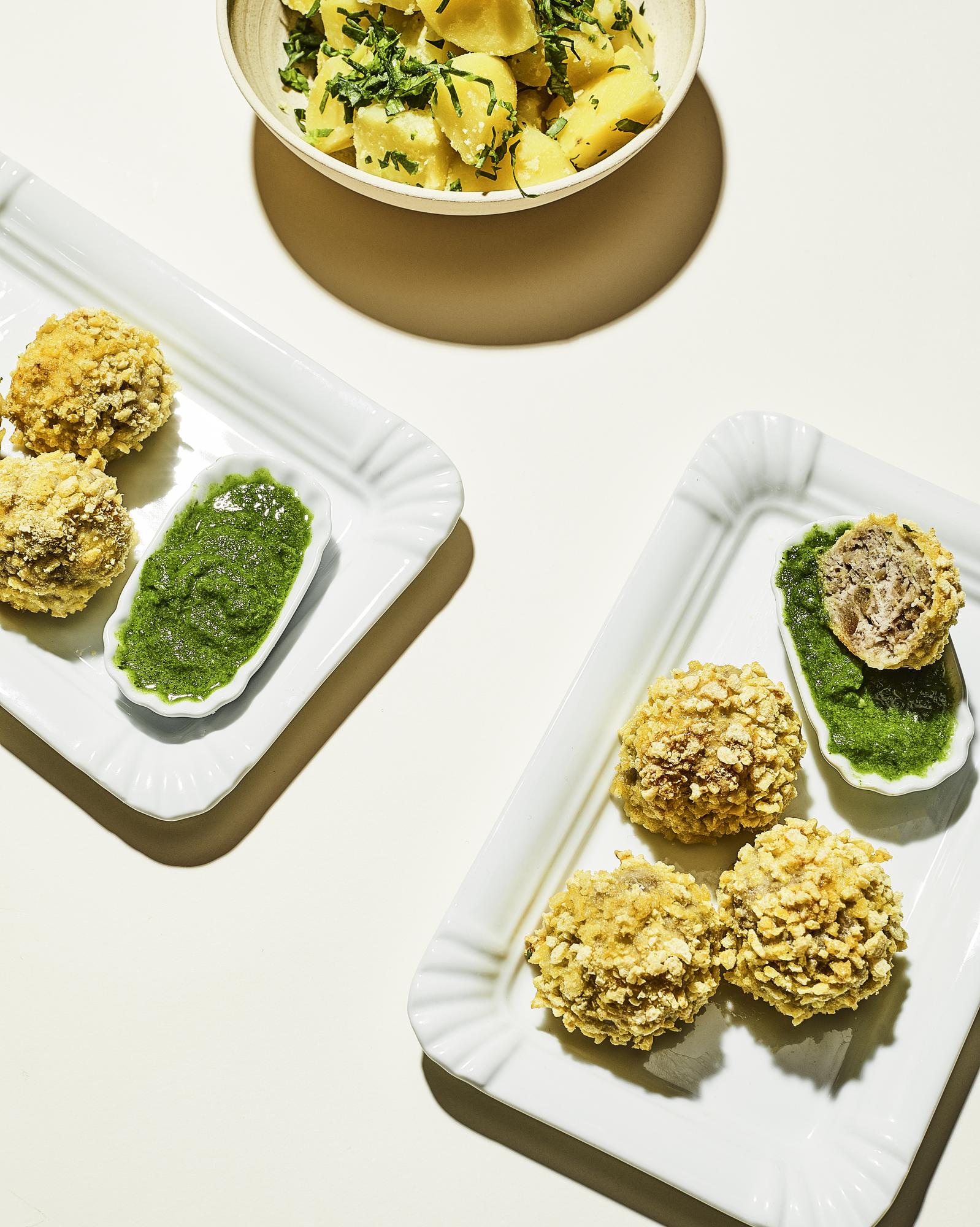 Kalfsballen met peterseliepesto
