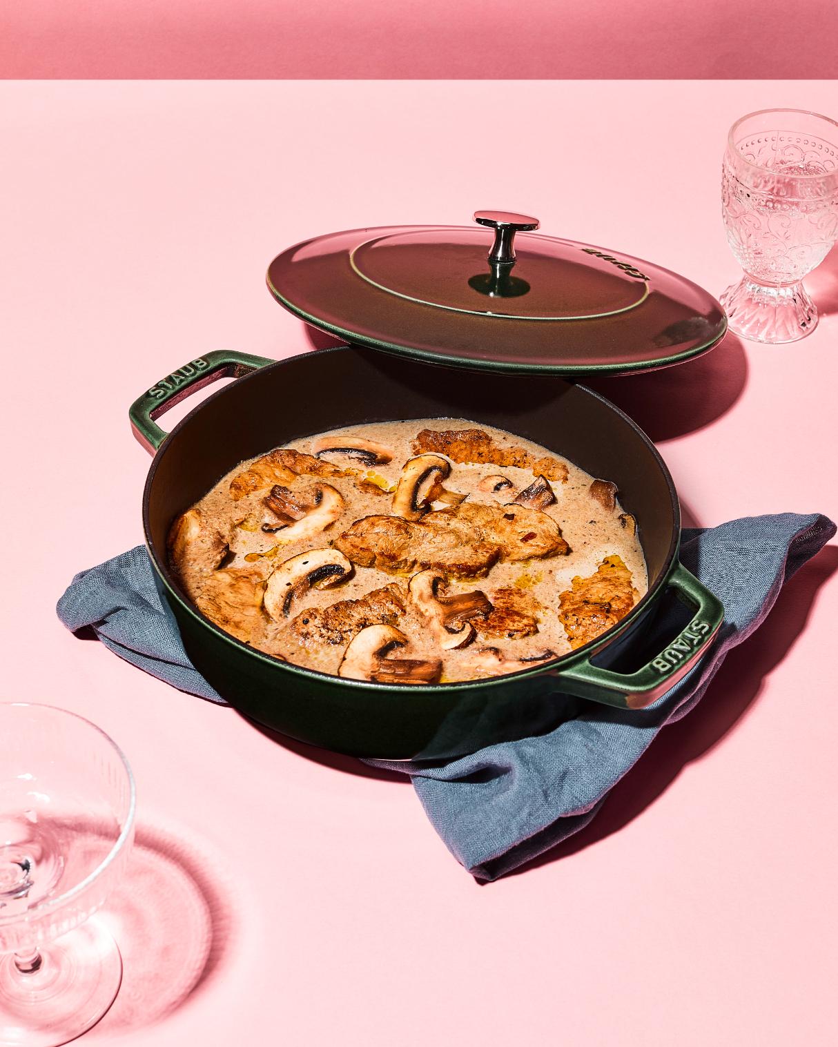 Kalfsvlees met champignons en rijst