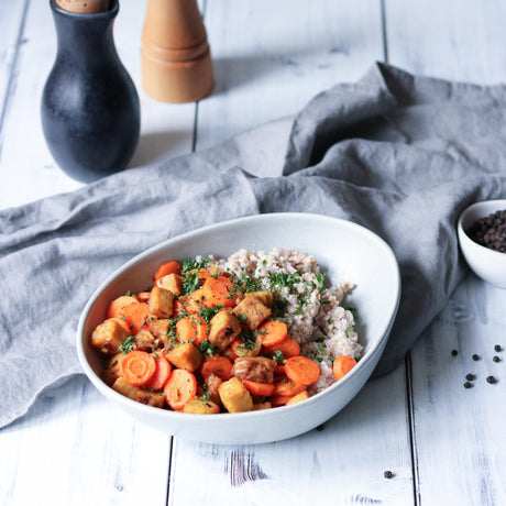 Tempeh met wortel en boekweit