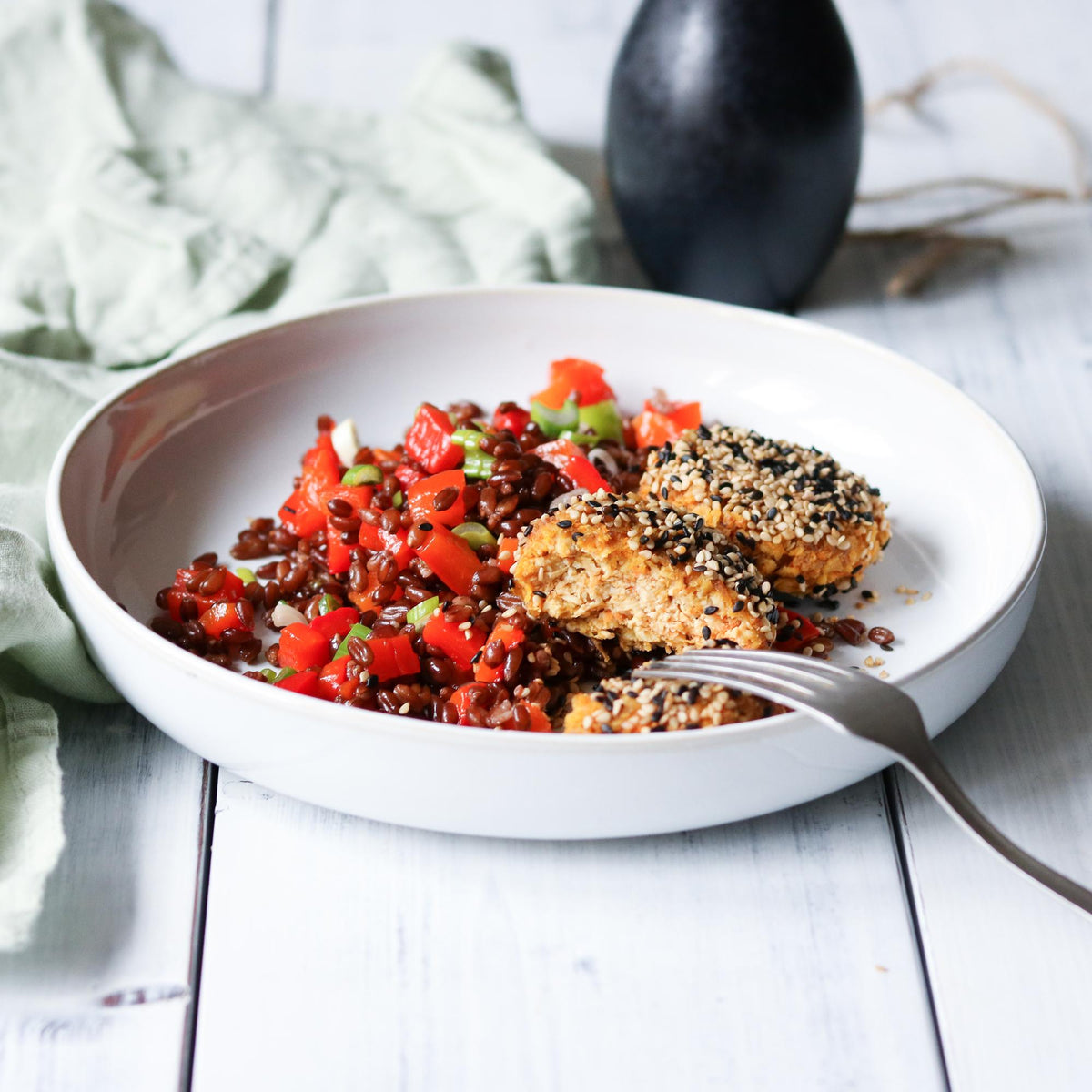 Tofu frikadellen met rood rijst