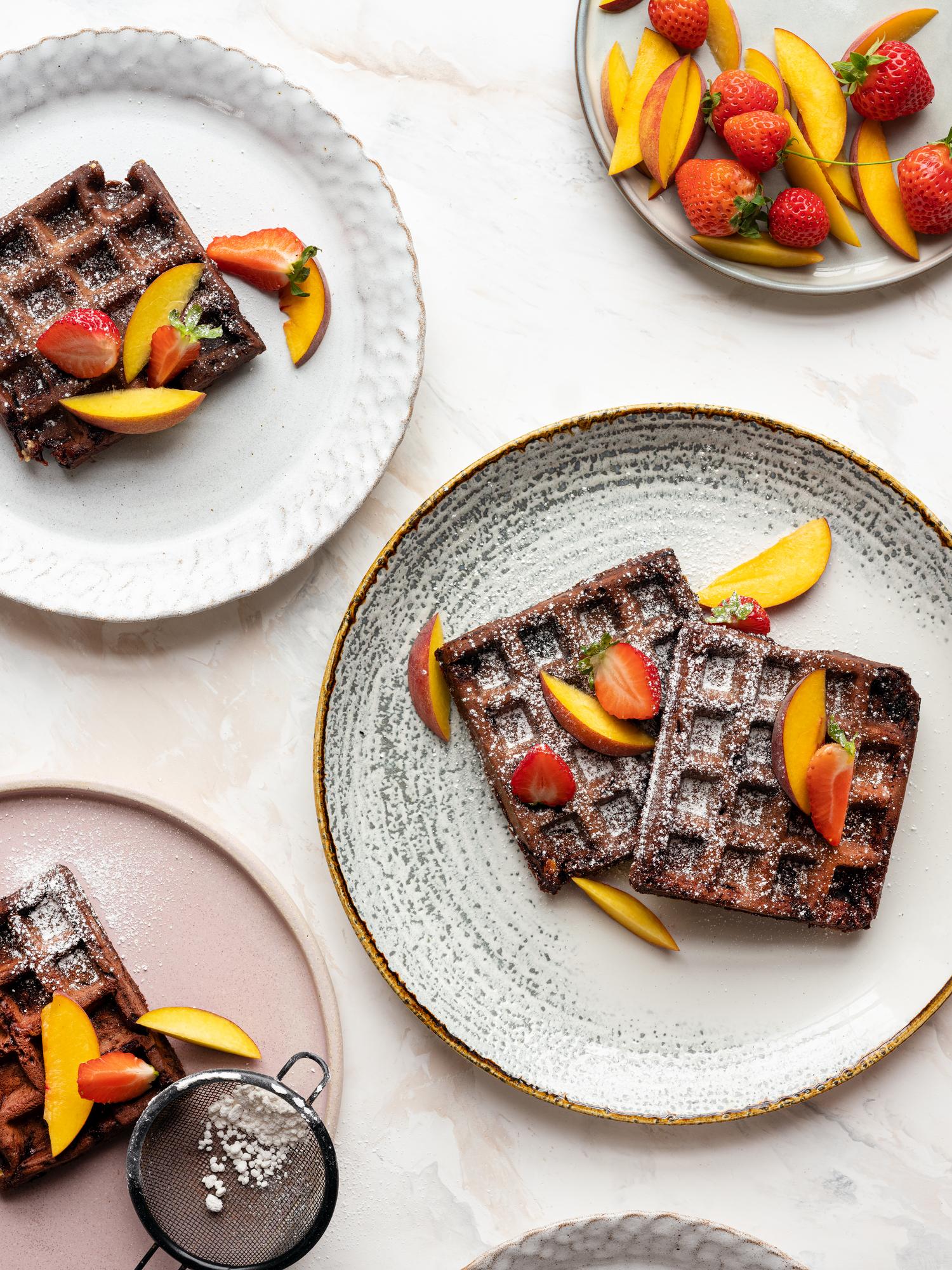 Drievoudige chocoladewafels