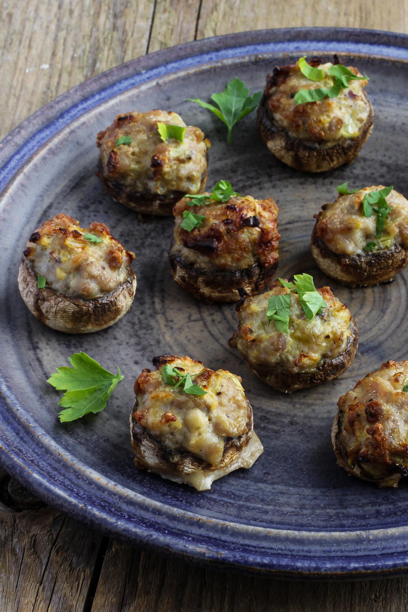 Gevulde champignons met vlees