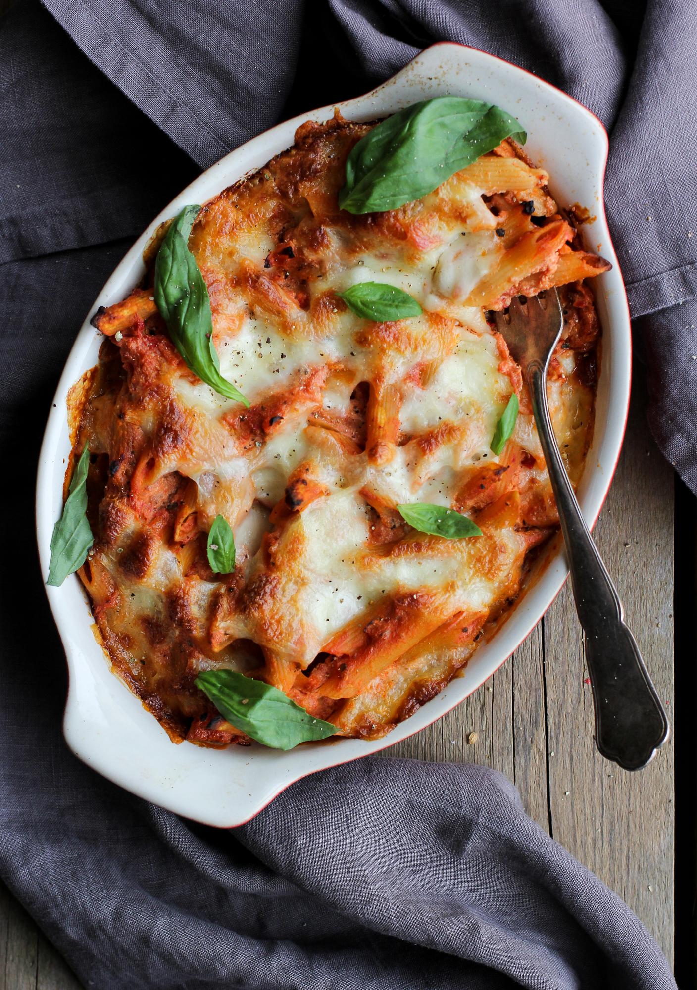 Gebakken penne met ricotta