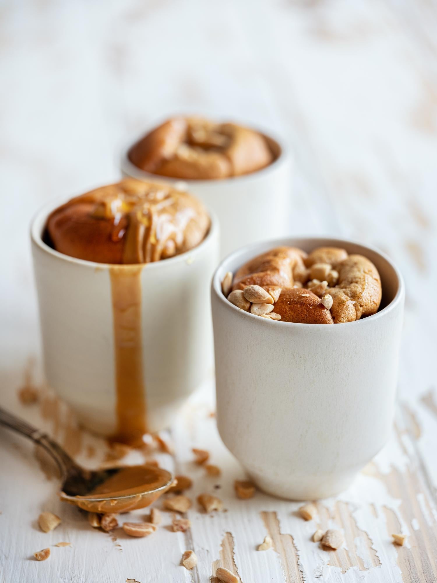 Vanille mug cake met pindakaas
