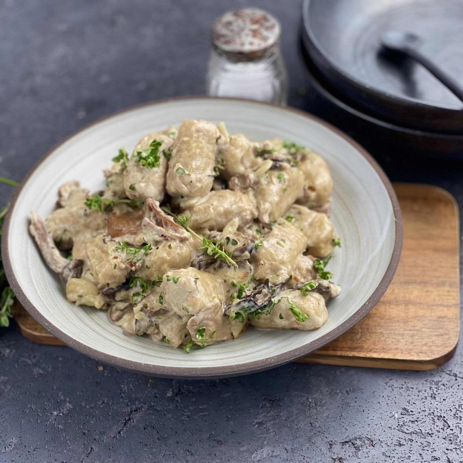 Volkoren gnocchi met paddenstoelen